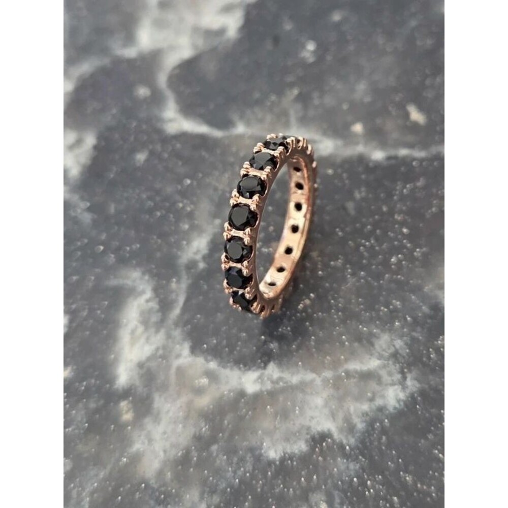 Black Sparkling Row Eternity Ring (180050C02)